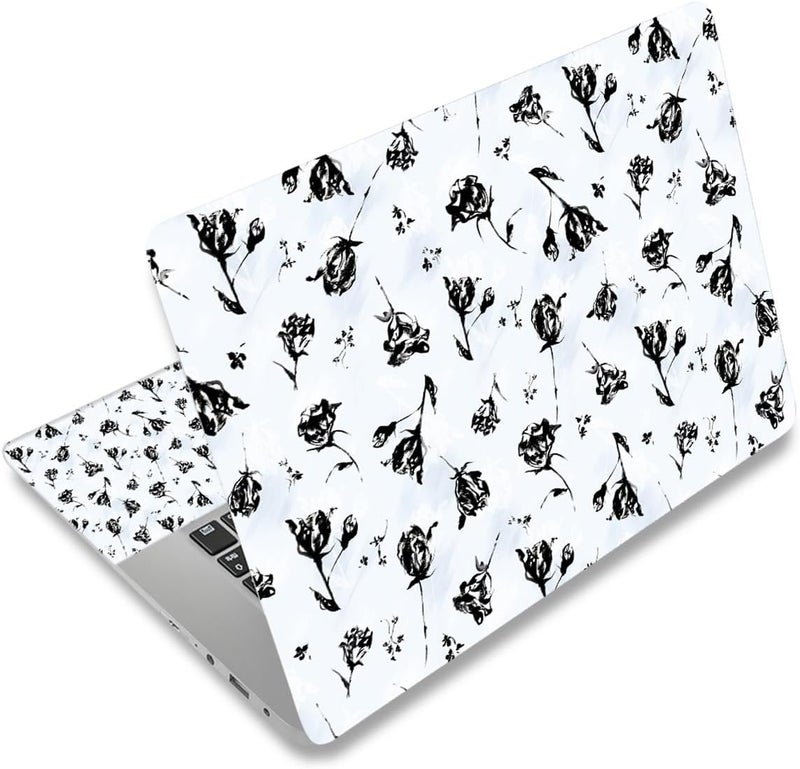 WINTOJO 11.6 13 13.3 14 15 15.6 inches Netbook Laptop Skin Sticker Decal Reusable Protector Cover Case for Laptop Notebook chromebook Black Rose W-NEK-46 - Image 1